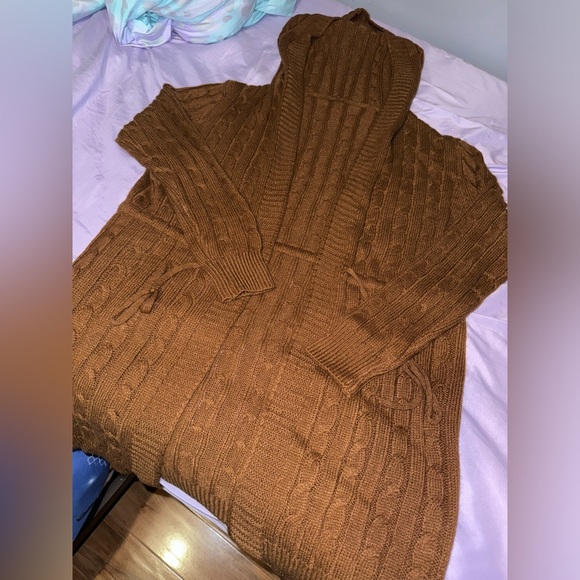 New brown sweater hoodie cardigan, size M - Picture 1 of 1